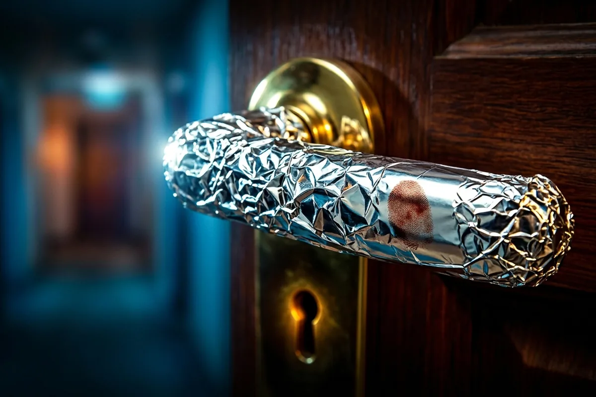 Větší bezpečí domova: jednoduchý trik s alobalem na klice dveří
